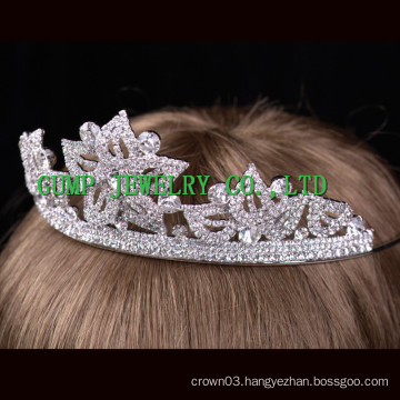 Flower Shaped rhinestone tiara silver crystal crown